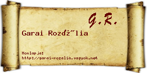 Garai Rozália névjegykártya